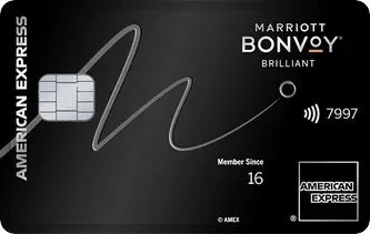 American Express Marriott Bonvoy Brilliant credit card in black on white background.