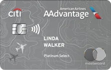 Citi AAdvantage Platinum Select Mastercard for American Airlines on a plain background.